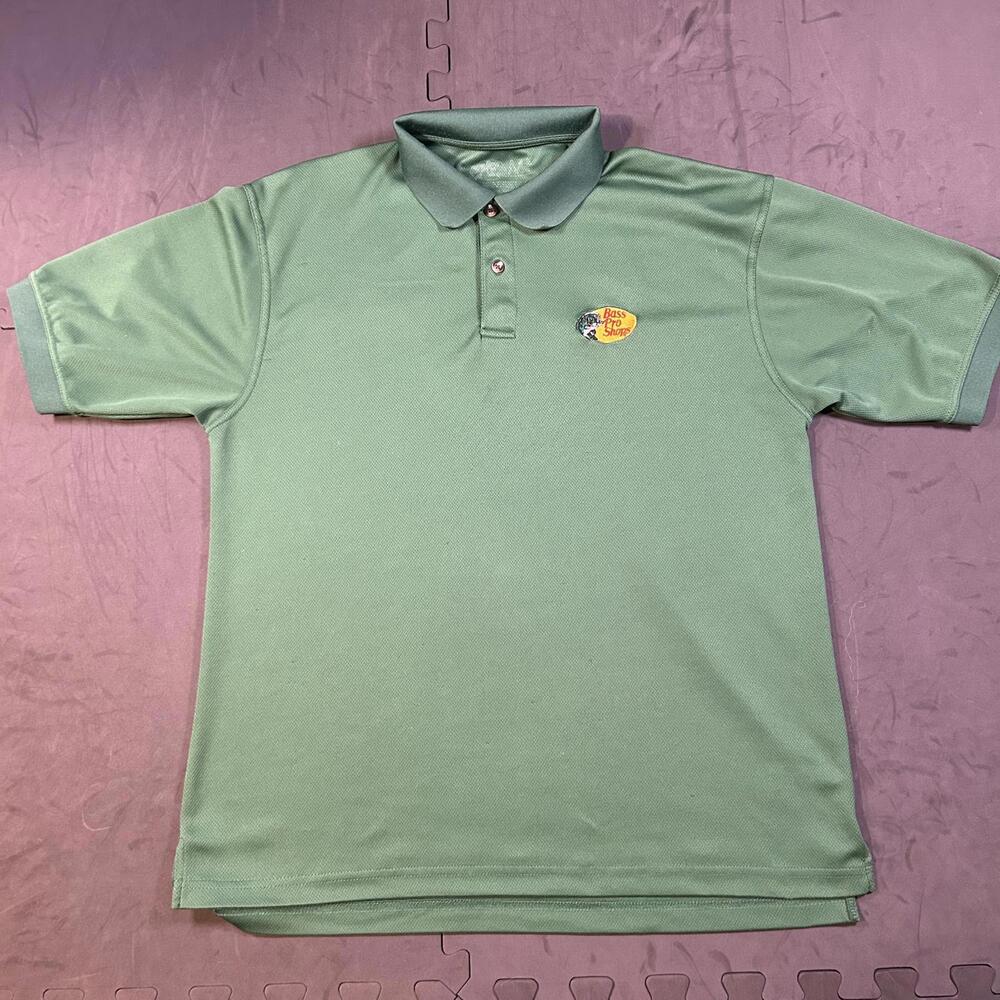 Men's Bass Pro Shops Green Polo Shirt Size m